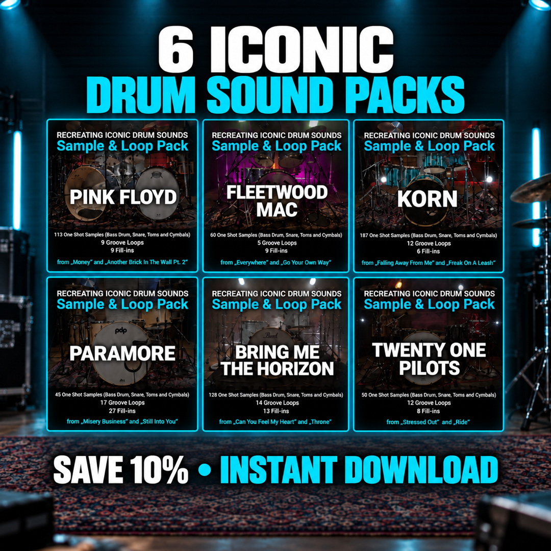 Six iconic drum sound sample and loop packs bundle